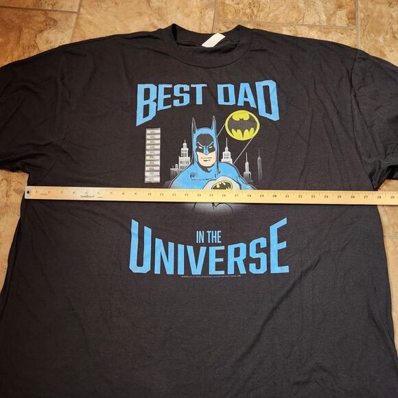Batman “Best Dad in the Universe” T-Shirt – Men’s 4XL, Black, Short Sleeve - Picture 5 of 8